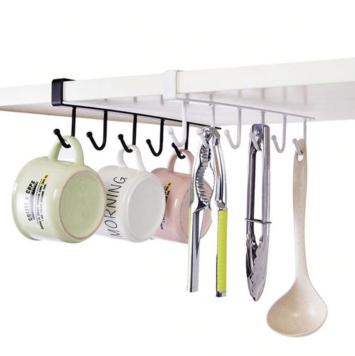 Under-Cabinet Hanger Rack (6 Hooks)