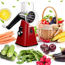 Load image into Gallery viewer, Multi-function Food Slicer, Manual Hand Speedy Safe Vegetables Chopper Cutter，with 3 Cylindrical Stainless Steel Blades for Gr